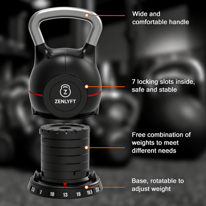 Zenlyft™ Adjustable Kettlebell with Removable Weights