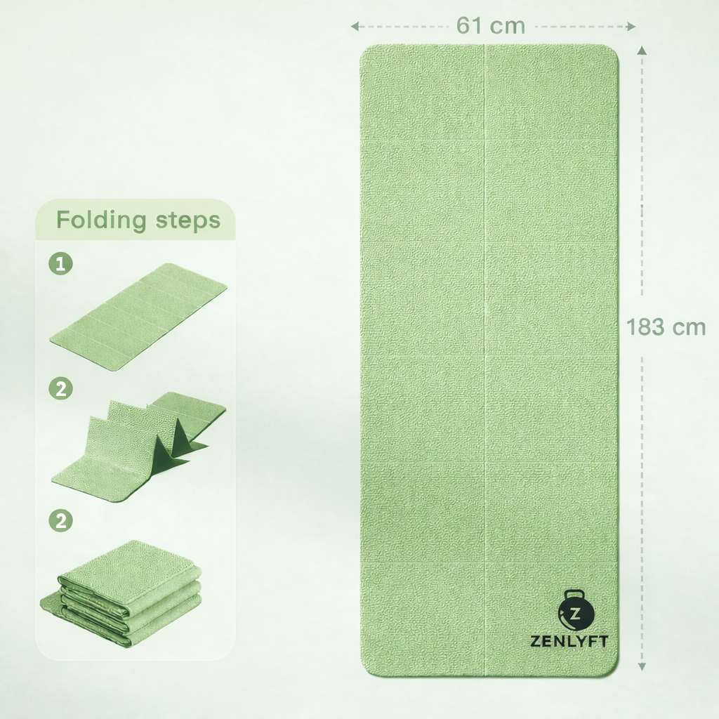Zenlyft FlowMat™ Foldable Yoga Mat - Soft, Non-Slip Yoga Mat for Home Exercise