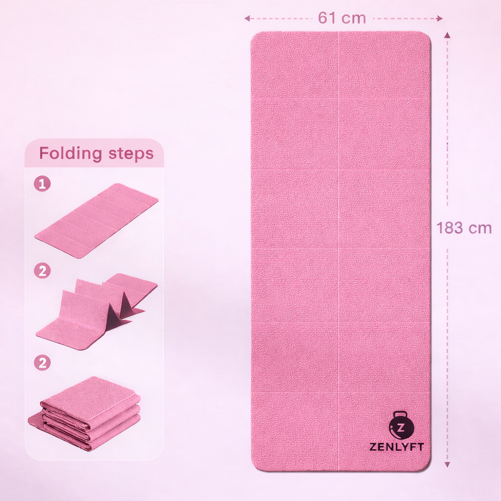 Zenlyft FlowMat™ Foldable Yoga Mat - Soft, Non-Slip Yoga Mat for Home Exercise