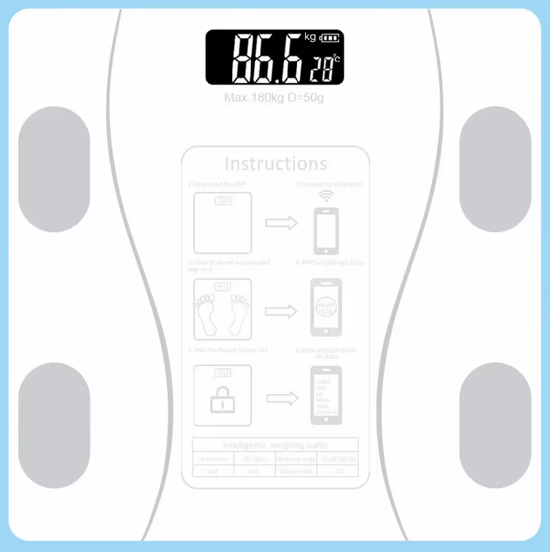 Body Fat Scale Smart Wireless Digital Bathroom Weight Scale Body Composition Analyzer with Smartphone App Bluetooth-Compatible