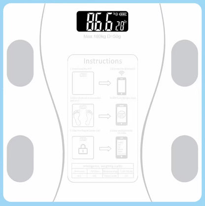 Body Fat Scale Smart Wireless Digital Bathroom Weight Scale Body Composition Analyzer with Smartphone App Bluetooth-Compatible