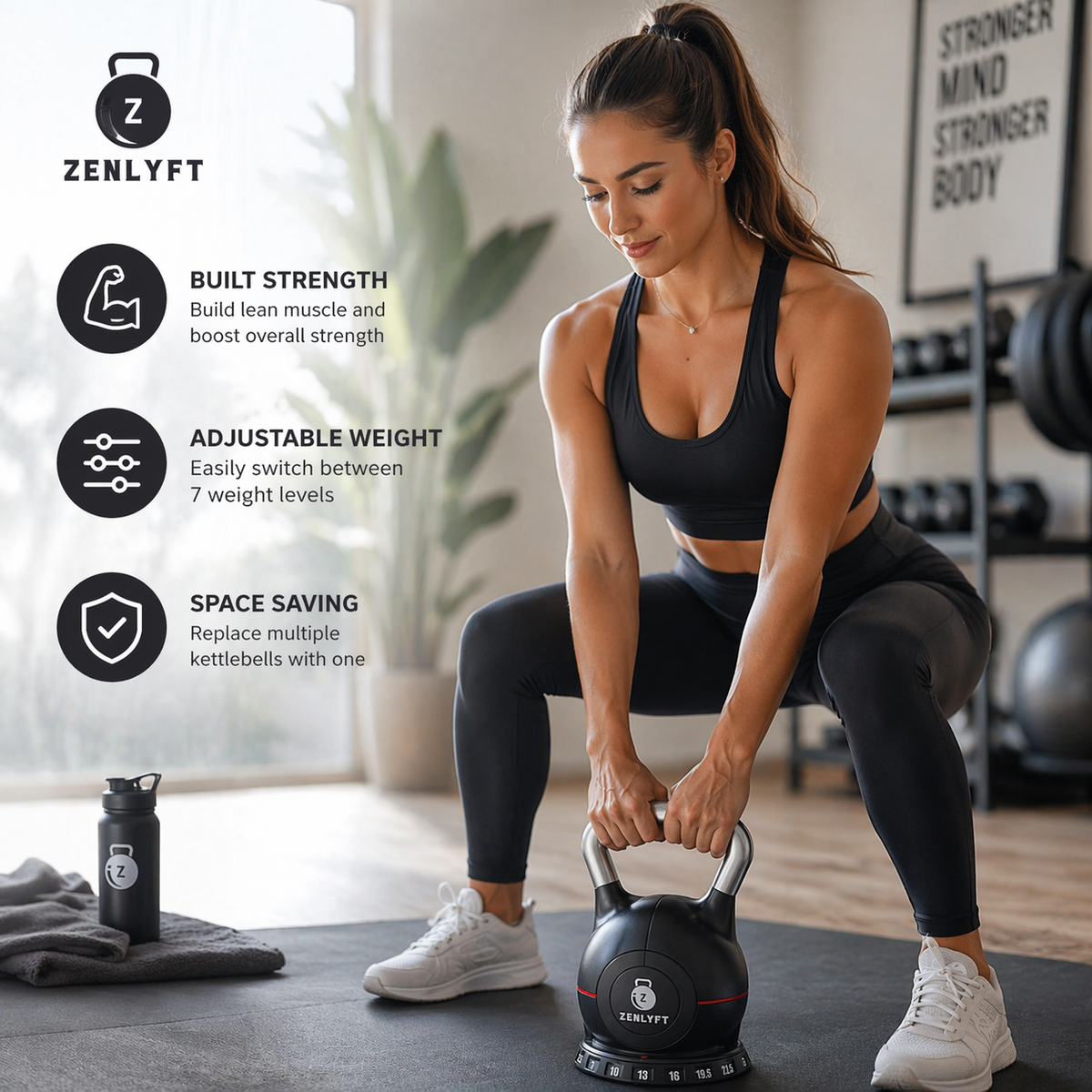 Zenlyft™ Adjustable Kettlebell with Removable Weights