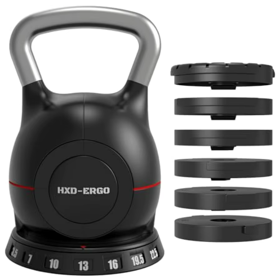 Adjustable Kettlebell Weight Set-Quickly Adjusts Weights, Comfortable Grip, Ergonomic Kettlebell Sets for Home Gym