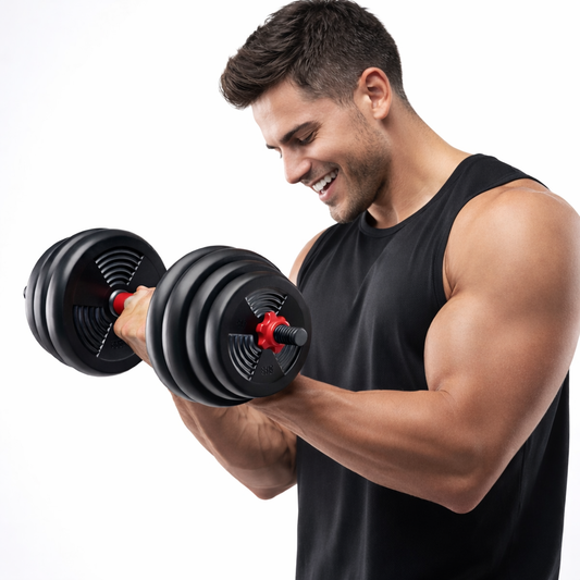EzCurl™ Adjustable 5-44 lbs Dumbbell and Barbell Set