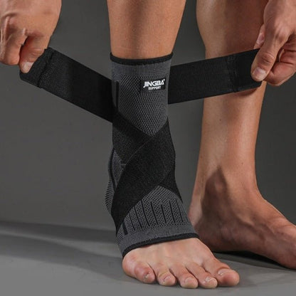 Zenlyft Fitness Ankle Support Sleeve with Compression Bandage – Adjustable Ankle Brace Stability & Recovery