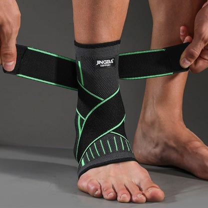 Zenlyft Fitness Ankle Support Sleeve with Compression Bandage – Adjustable Ankle Brace Stability & Recovery