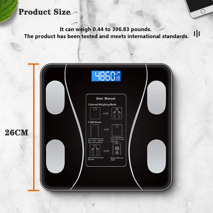 Body Fat Scale Smart Wireless Digital Bathroom Weight Scale Body Composition Analyzer with Smartphone App Bluetooth-Compatible