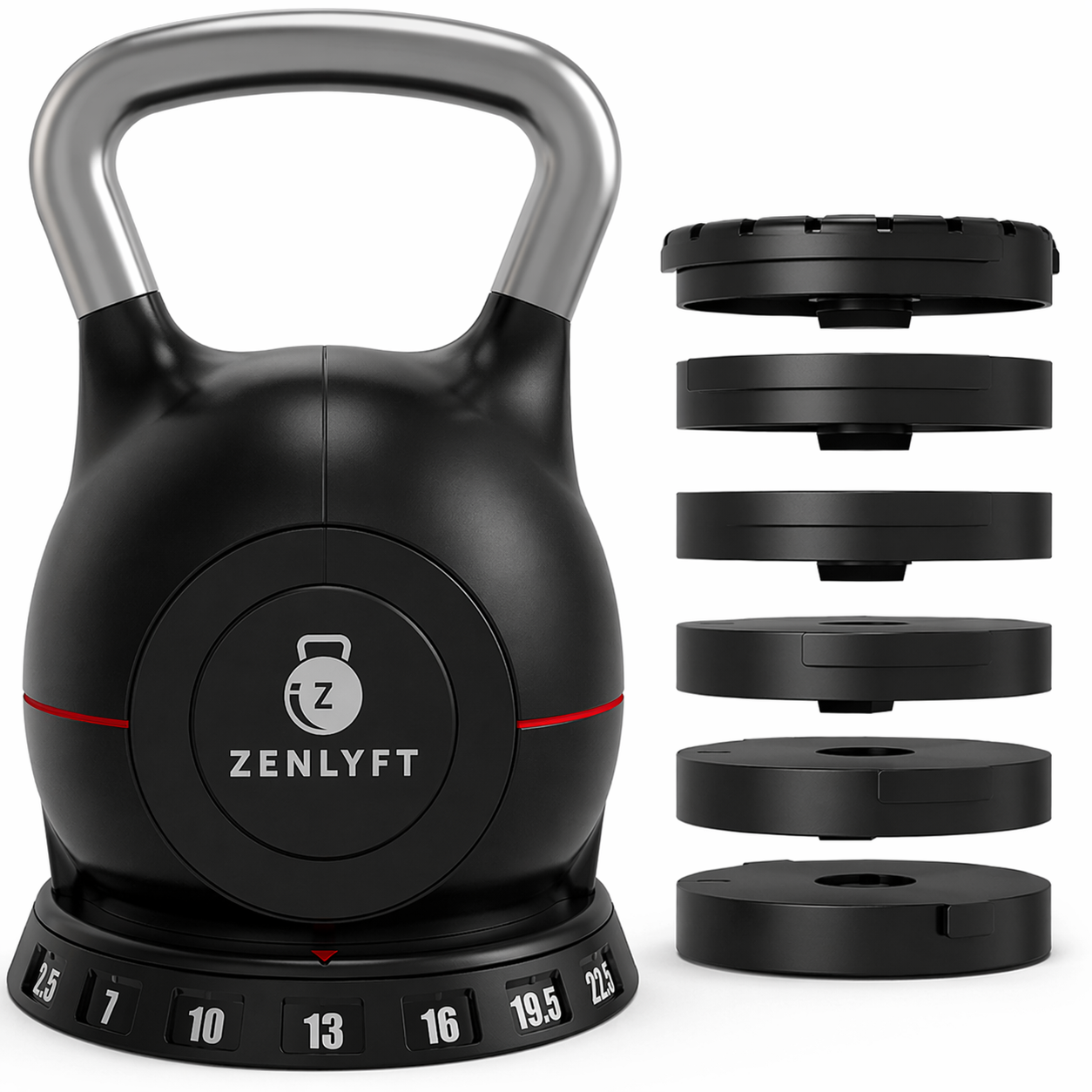 Zenlyft™ Adjustable Kettlebell with Removable Weights